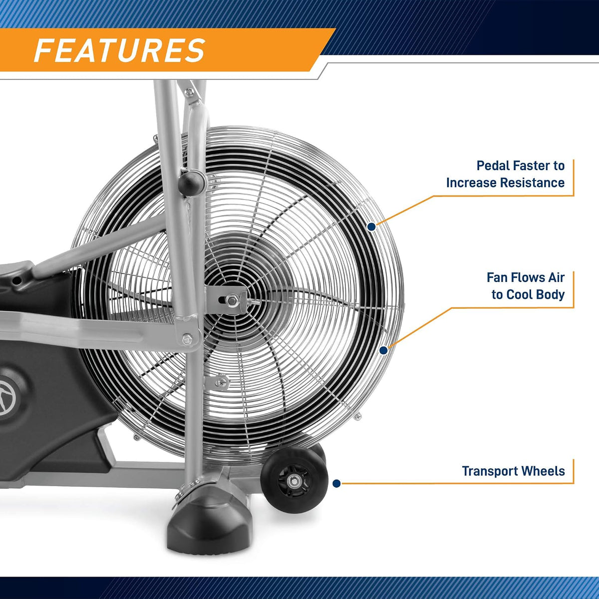 Dual Action Air Resistance Fan Bike