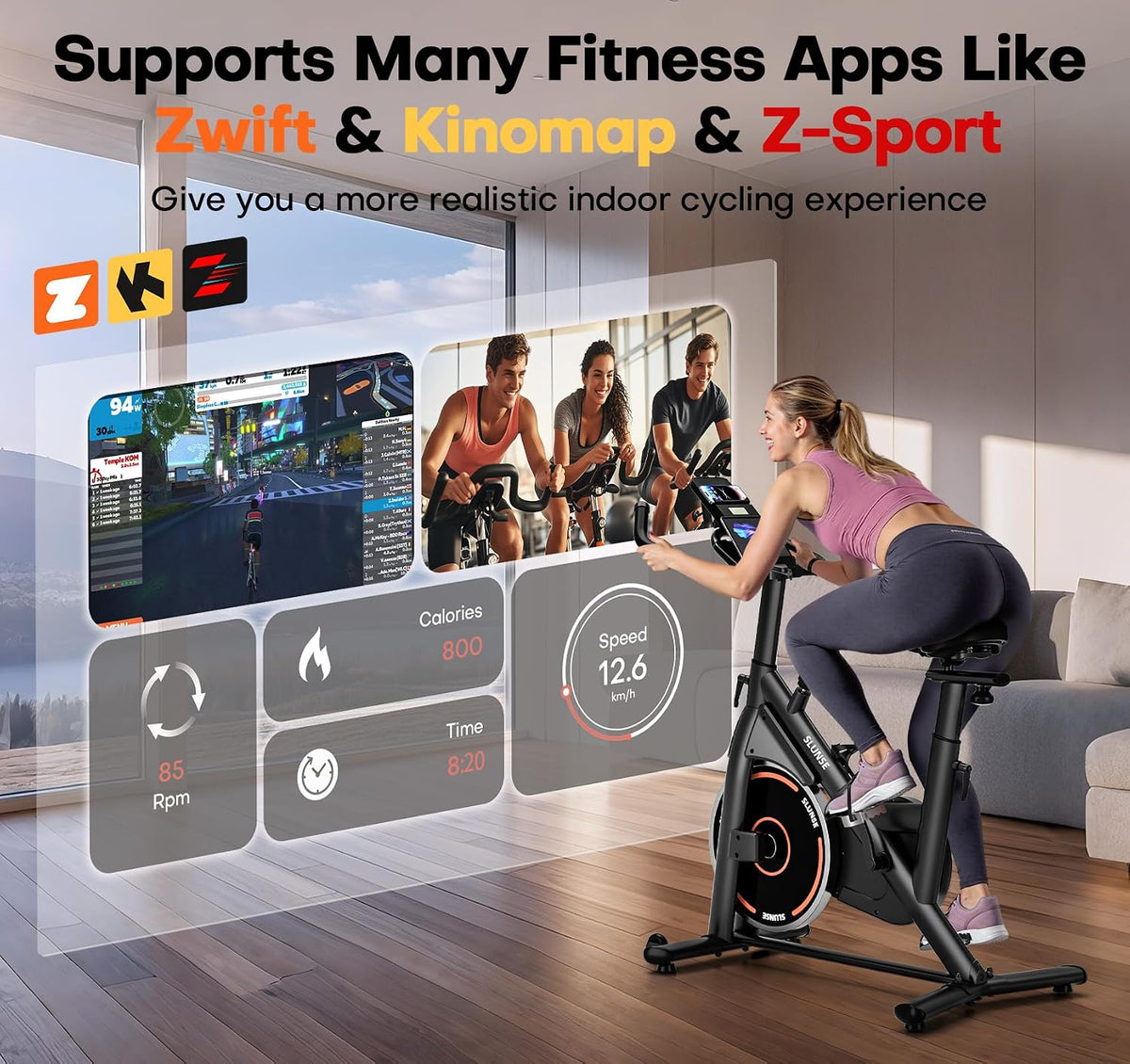 App Compatible Magnetic Stationary Exercise Bike