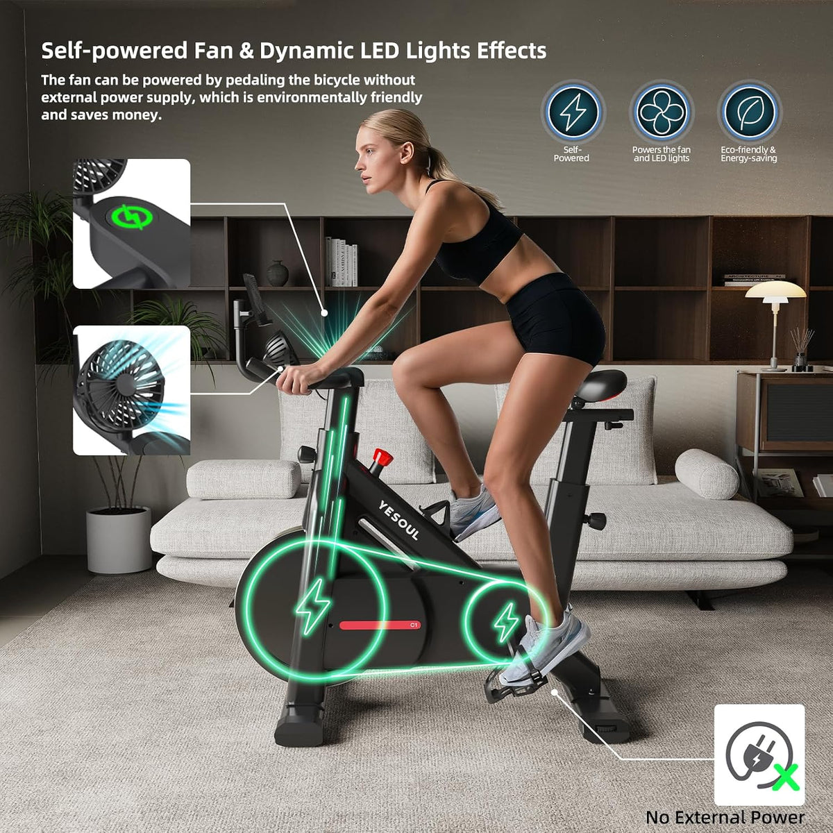 Magnetic Resistance Stationary Exercise Bike with Smart APP