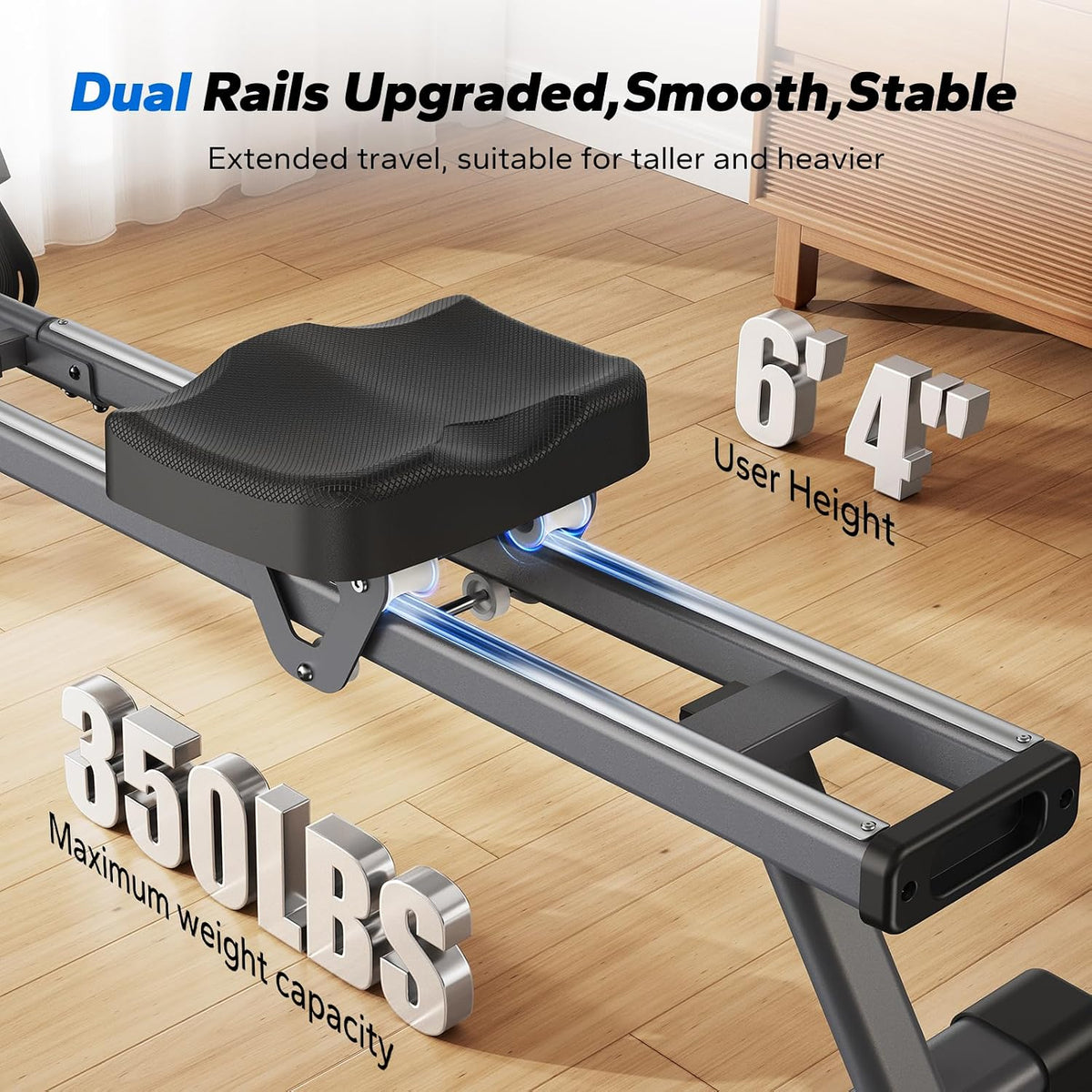 16 Level Dual Rail Magnetic Foldable Rower
