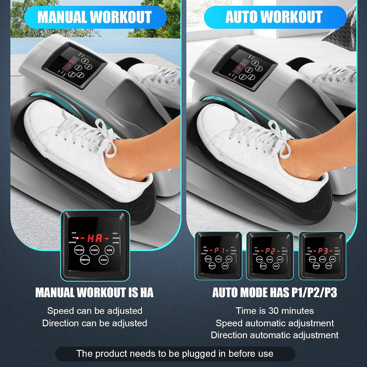 LCD Remote Under Desk Seated Elliptical
