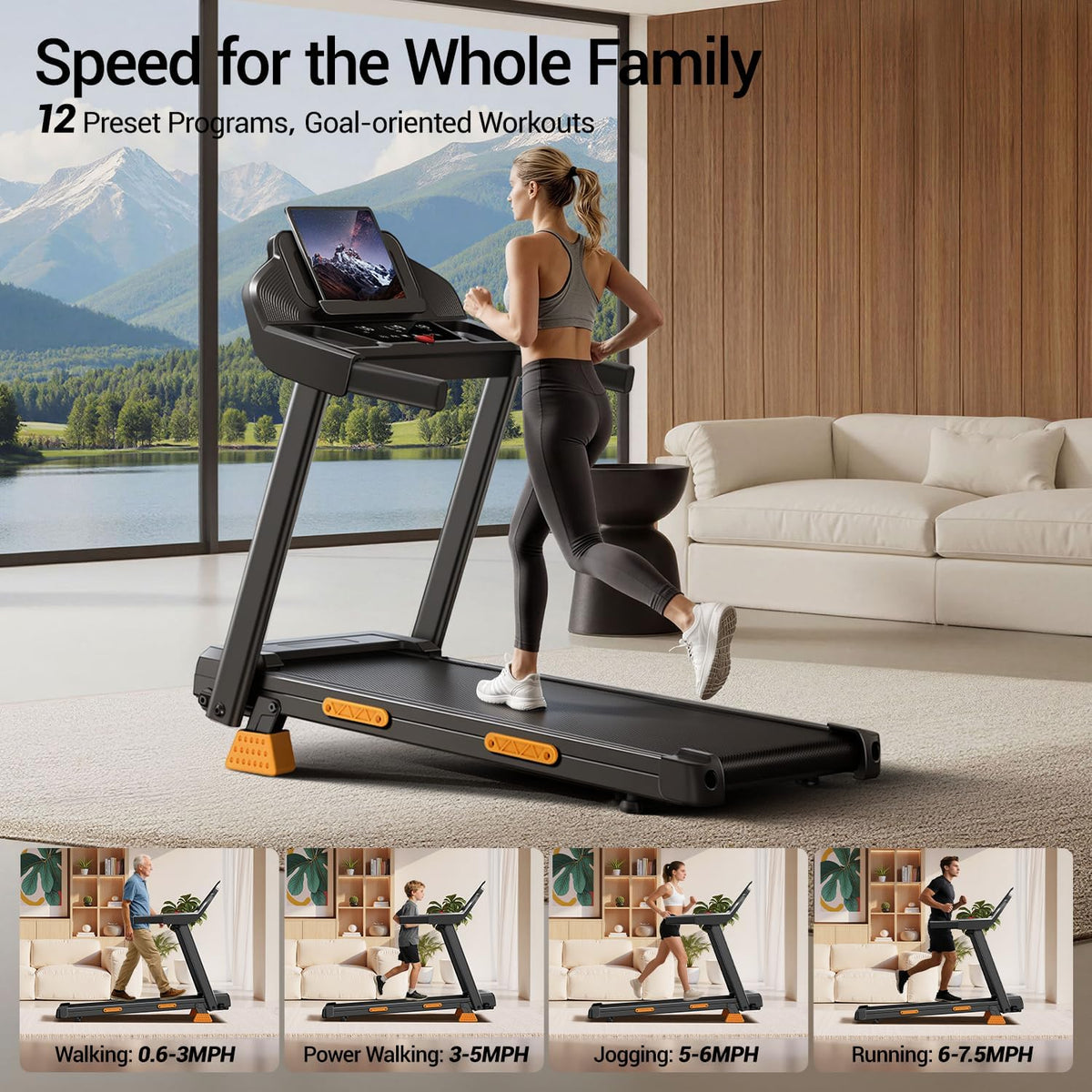 3-in-1 Foldable Incline Home Treadmill