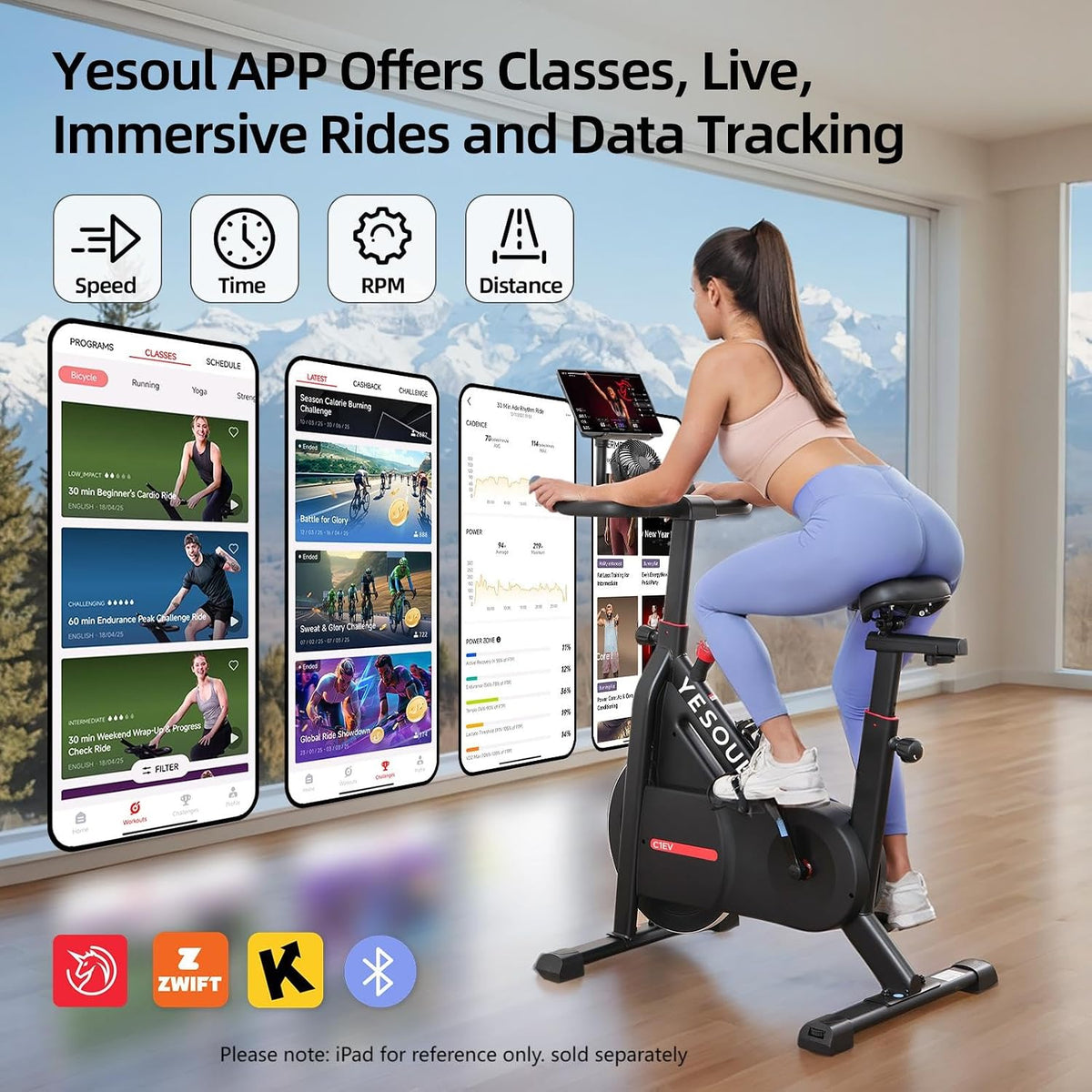 Magnetic Resistance Stationary Exercise Bike with Smart APP