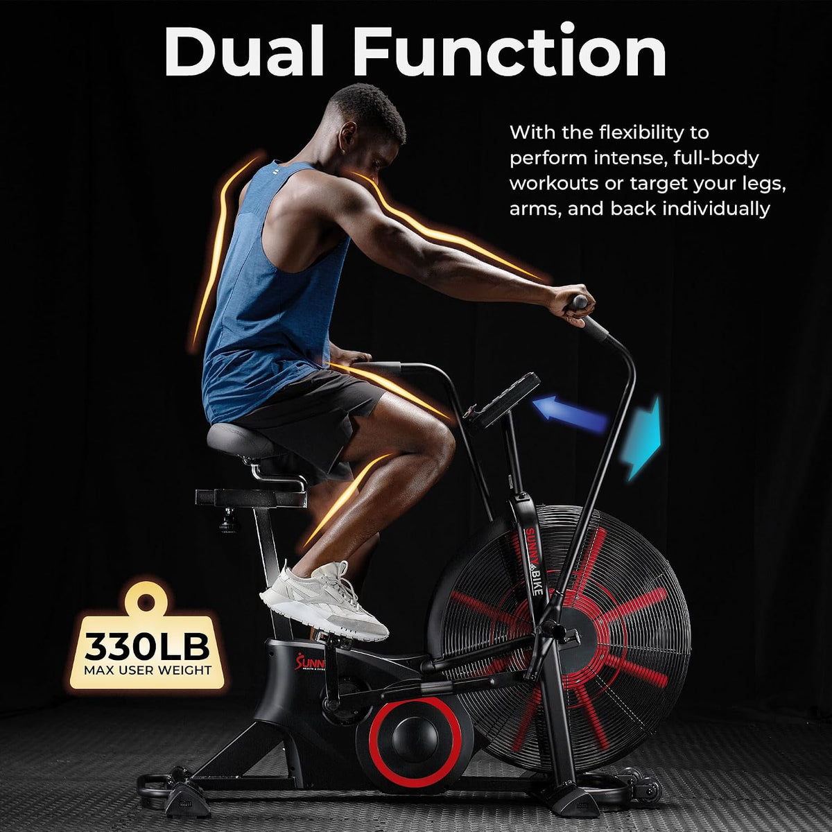 Smart Air Resistance Fan Bike with SunnyFit App