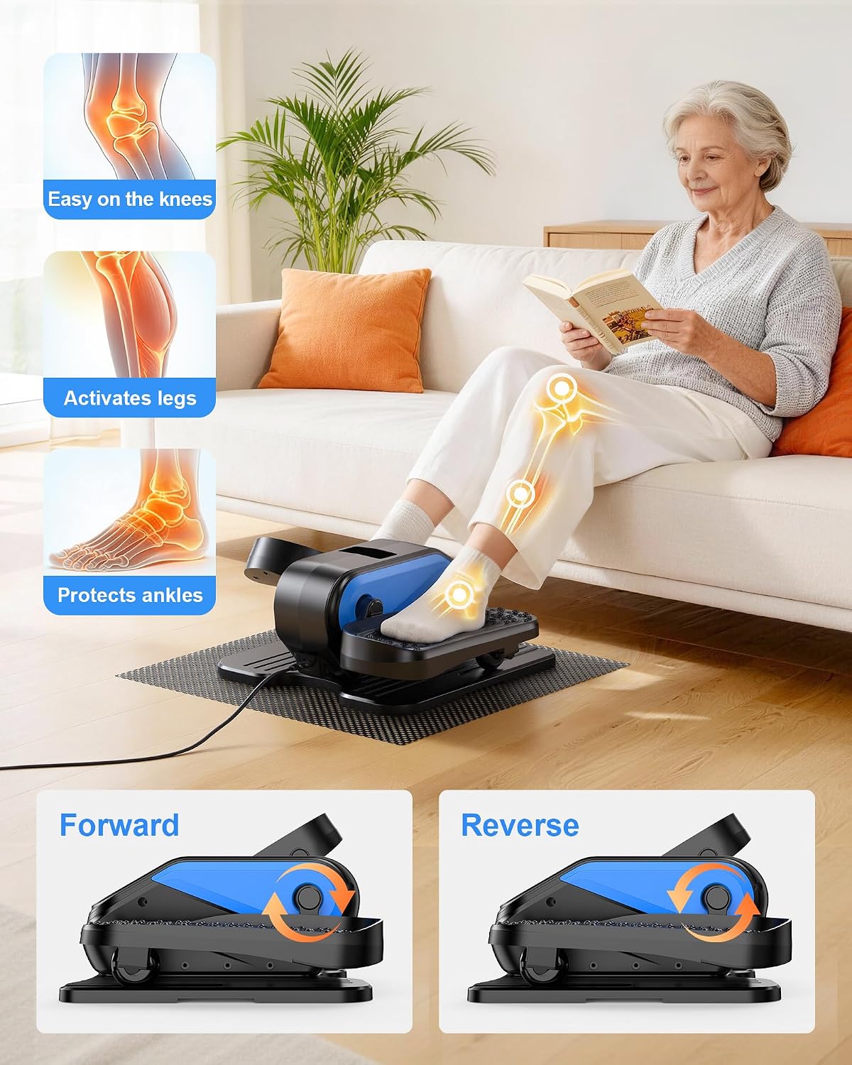 12 Speed Mini Electric Under Desk Elliptical