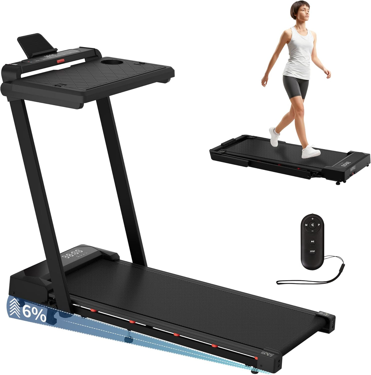 3-in-1 Foldable Treadmill with Workstation Desk