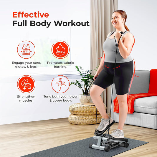 Smart Mini Stepper with Resistance Bands